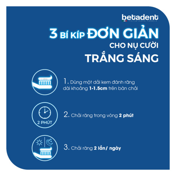 Kem đánh răng BETADENT WHITE hỗ trợ làm trắng răng và hơi thở thơm mát 100ml - Ảnh 2