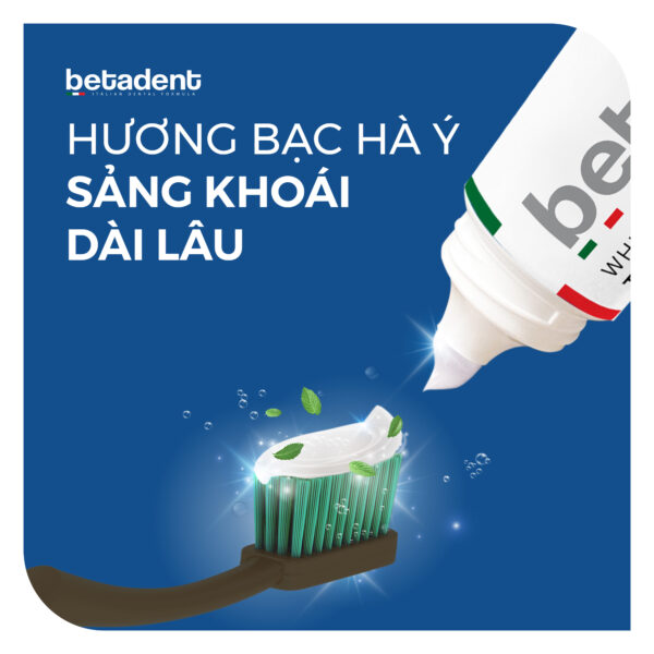 Kem đánh răng BETADENT WHITE hỗ trợ làm trắng răng và hơi thở thơm mát 100ml - Ảnh 4