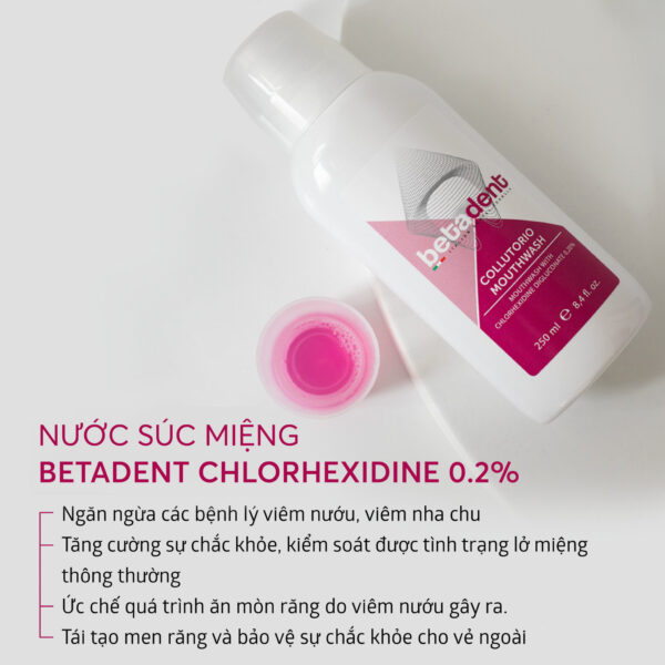 Nước súc miệng BETADENT CHLORHEXIDINE 0.2% hỗ trợ chăm sóc nướu lợi 250ml - Ảnh 8