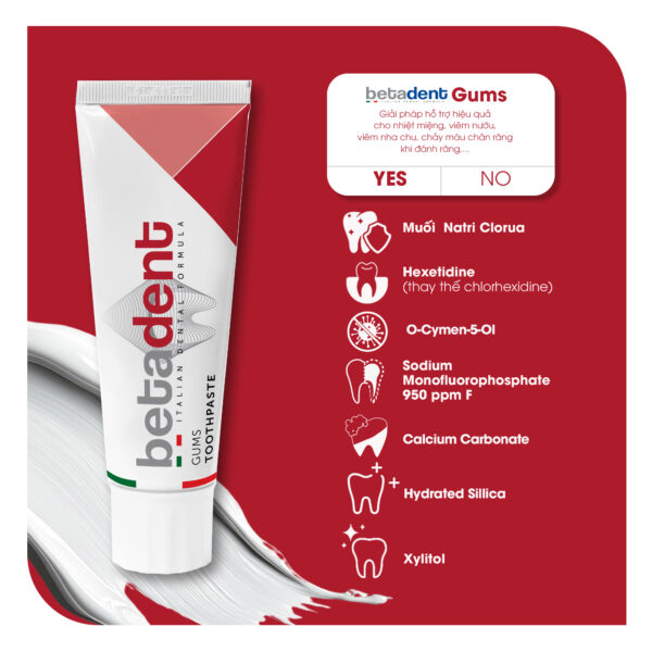 Kem đánh răng BETADENT GUMS hỗ trợ các vấn đề nướu lợi 100ml - Ảnh 6