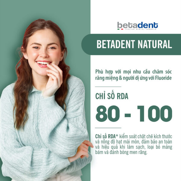 Kem đánh răng BETADENT NATURAL hỗ trợ ngừa mảng bám và hơi thở thơm mát 100ml - Ảnh 9