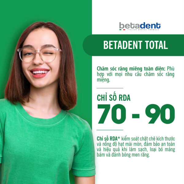 Kem đánh răng BETADENT TOTAL bảo vệ toàn diện, hỗ trợ ngăn ngừa sâu răng và mảng bám 100ml - Ảnh 10