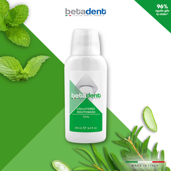 Nước súc miệng BETADENT TOTAL bảo vệ toàn diện, ngừa sâu răng và mảng bám 250ml