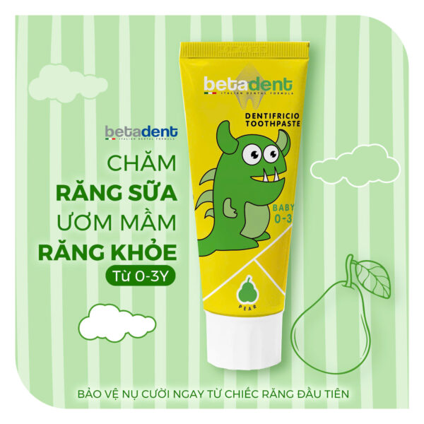 Kem đánh răng cho bé BETADENT BABY 0-3 tuổi hương Lê 75ml - Ảnh 3