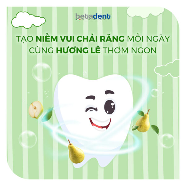 Kem đánh răng cho bé BETADENT BABY 0-3 tuổi hương Lê 75ml - Ảnh 4