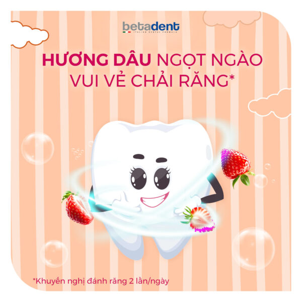 Kem đánh răng trẻ em BETADENT JUNIOR 6Y+ hương Dâu 75ml - Ảnh 4