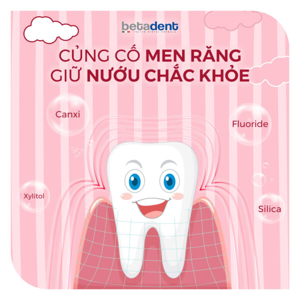 Kem đánh răng trẻ em BETADENT KIDS 3-6 tuổi hương Mâm xôi 75ml - Ảnh 7